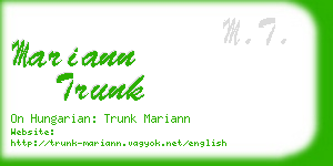 mariann trunk business card